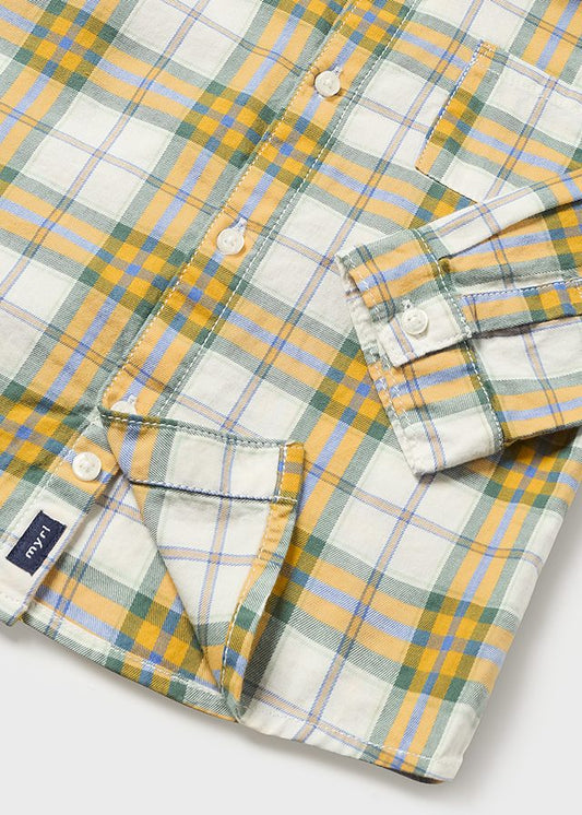 Camisa niño cuadros verde Mayoral - detalle
