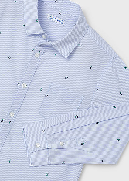 Camisa niño celeste estampada Mayoral - detalle estampado