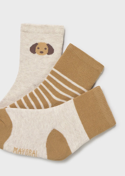 SET CALCETINES NIÑO 3 PARES CARAMELO MAYORAL