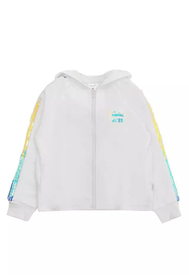 POLERON NIÑA CIERRE BLANCO