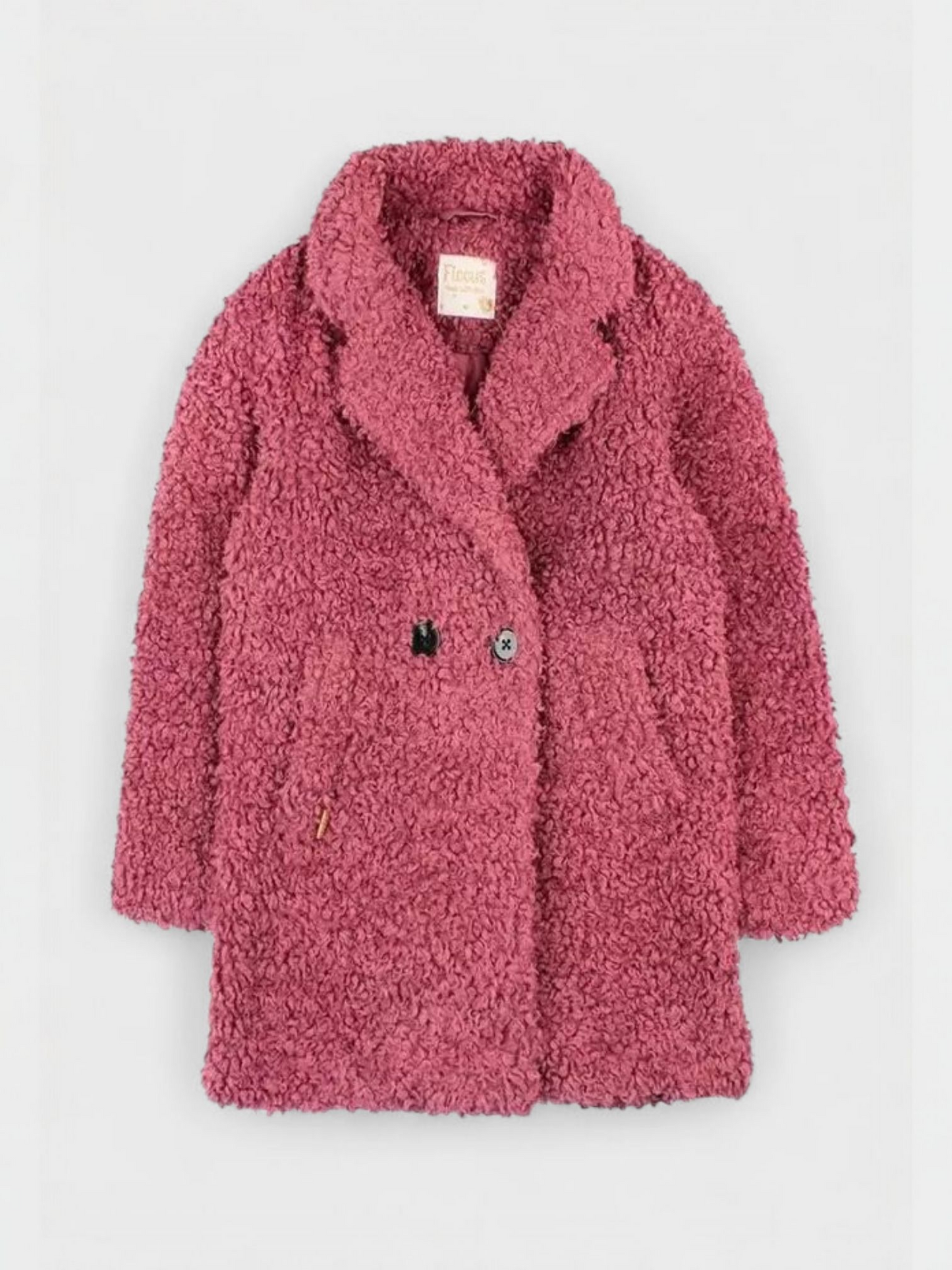 ABRIGO NIÑA RIZO ROSA FICCUS