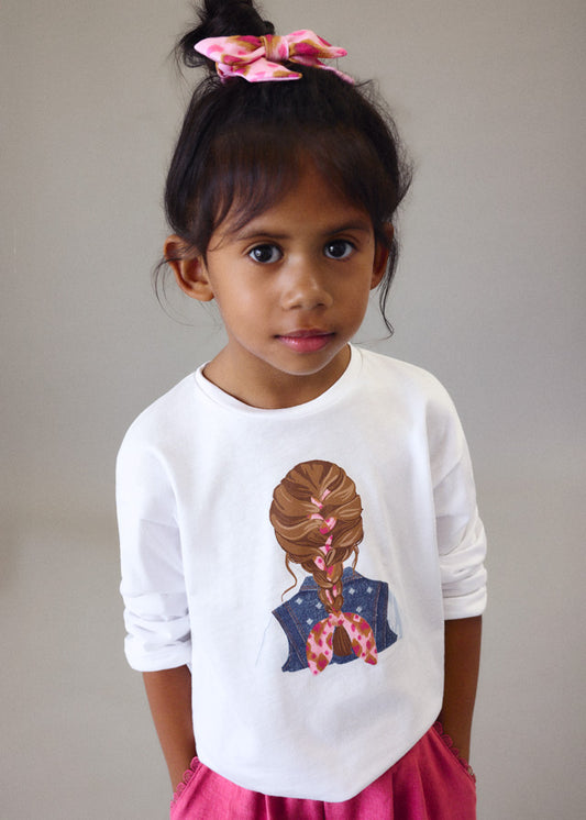 Polera Niña ML Coletero Blanco Mayoral