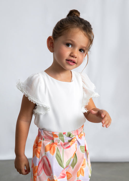 Blusa Gasa Puntillas Crudo Mayoral