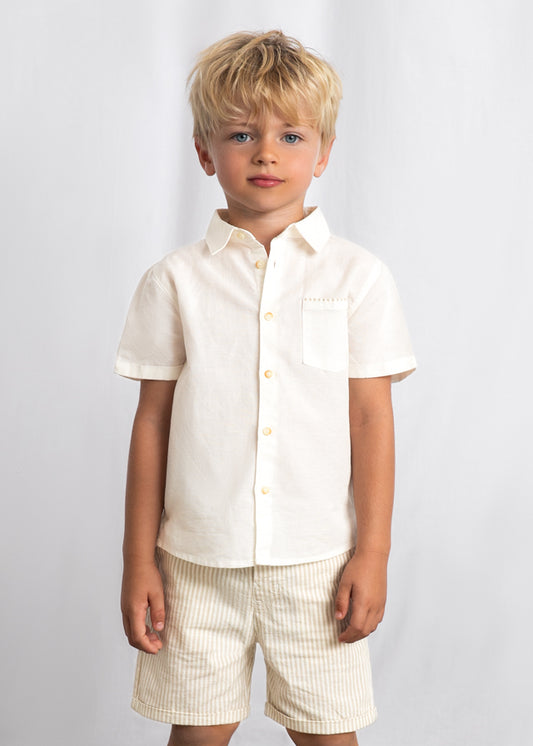 Conjunto Niño 2 Piezas Lino Avena Rayas Mayoral