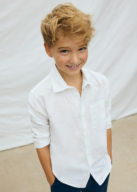 Camisa Cuello Camisero Blanco Mayoral