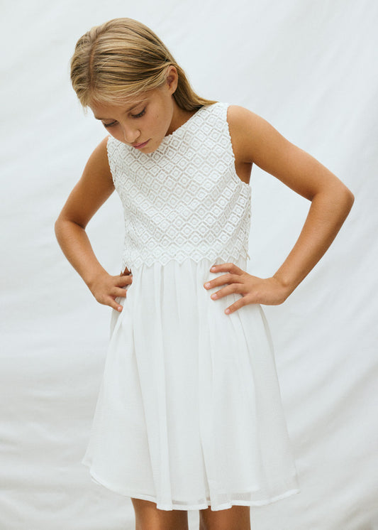 Vestido Combinado Guipur Nata Mayoral