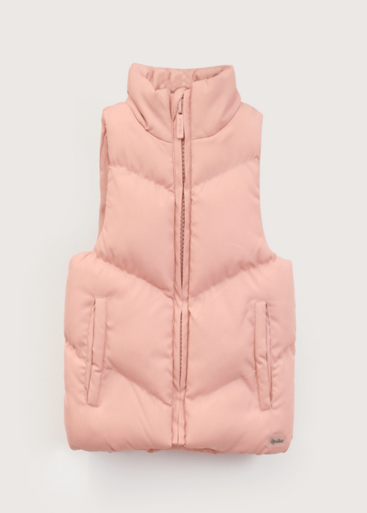 Parka Niña Sin Manga Rosado