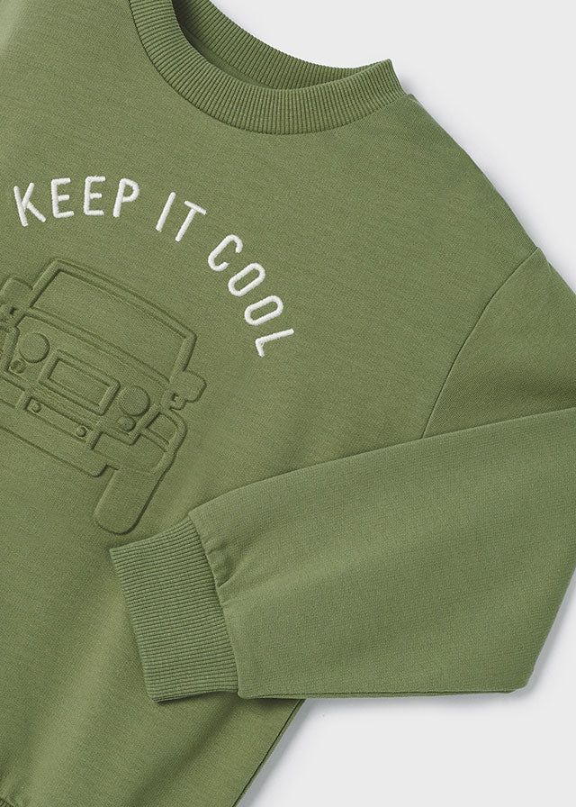 POLERON NIÑO ESTAMPADO RELIEVE VERDE MAYORAL