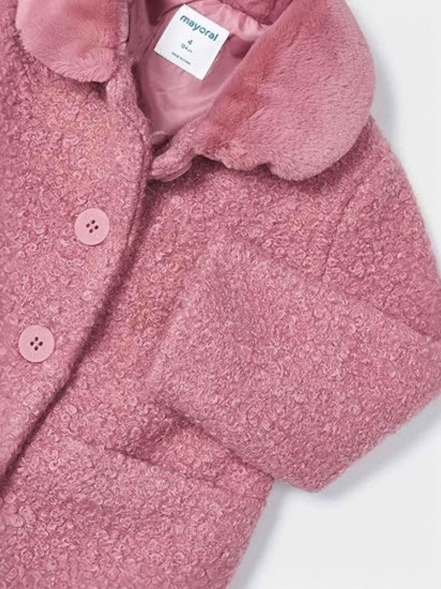 ABRIGO NIÑA RIZO ROSADO MAYORAL