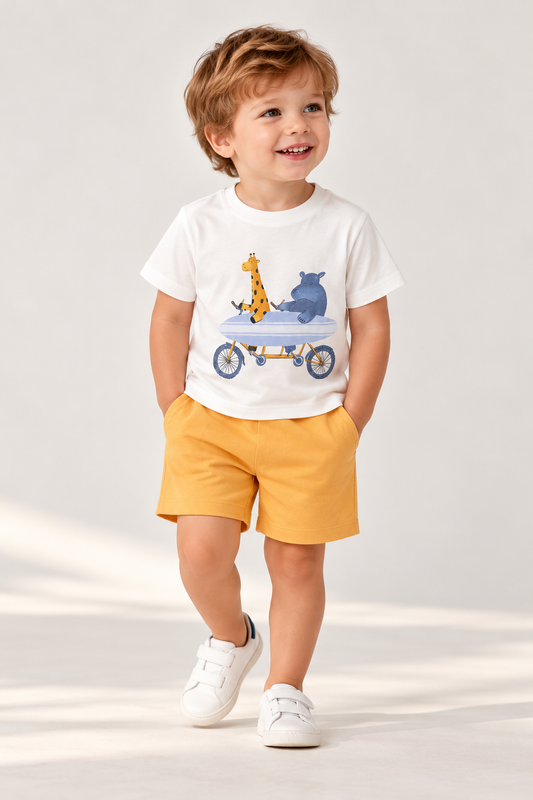 Conjunto Niño Polera y Short Peach Mayoral