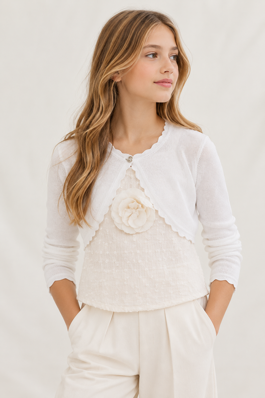 Chaleco Niña Tricot Crudo Mayoral
