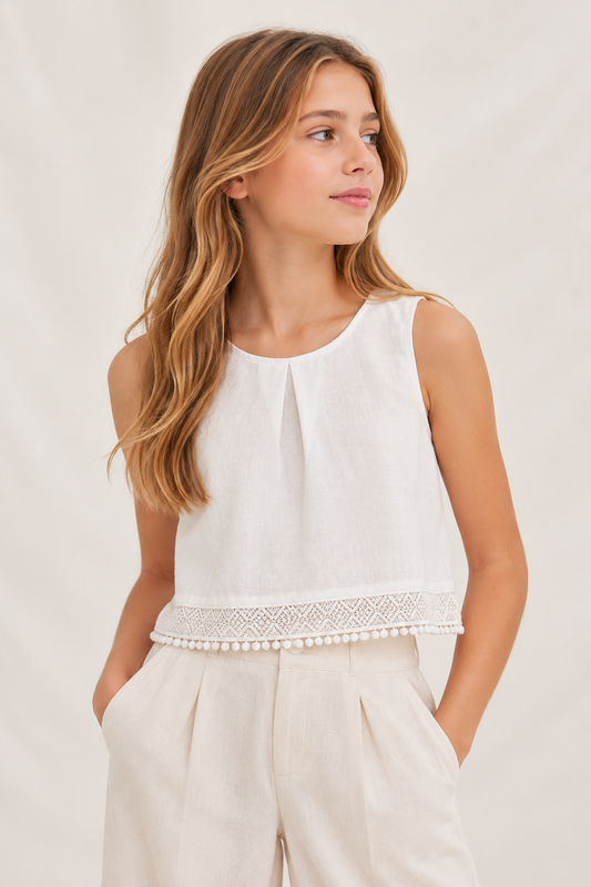 Blusa Cinta Bordada Blanco Mayoral