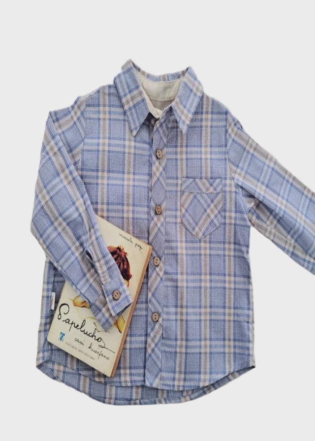 CAMISA NIÑO CUADRILLE CELESTE BEA FRIAS