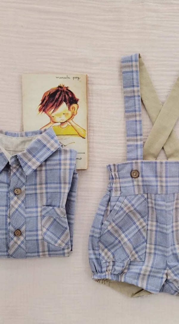 CAMISA NIÑO CUADRILLE CELESTE BEA FRIAS