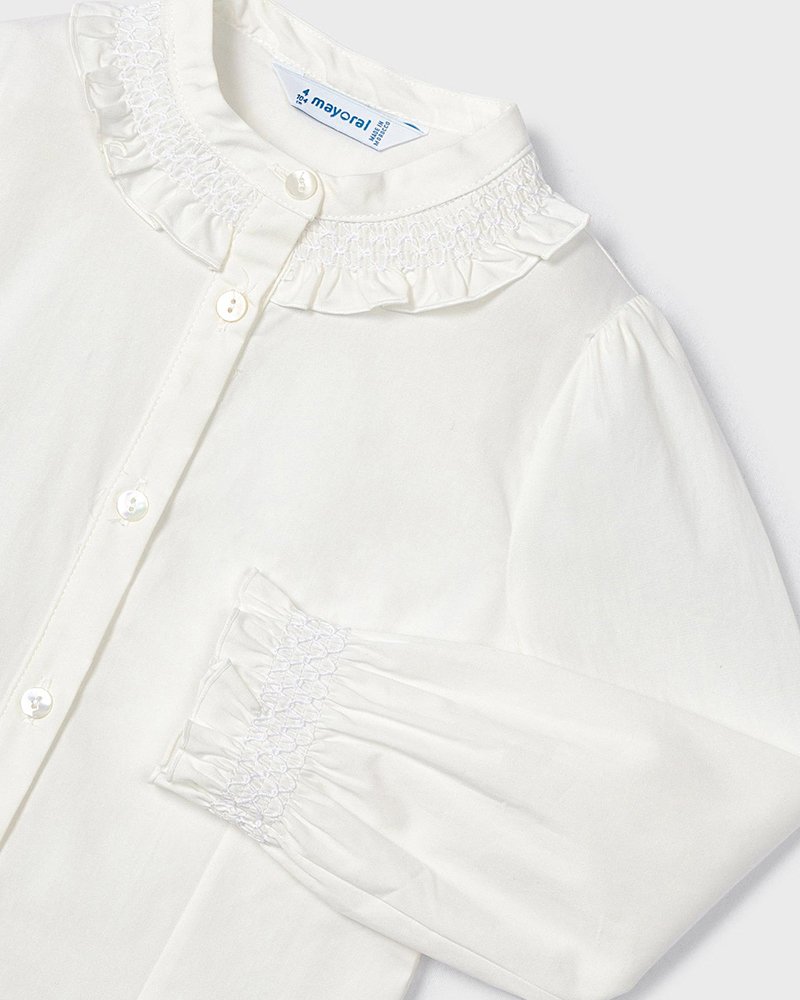 BLUSA NIÑA POPELIN BLANCO MAYORAL