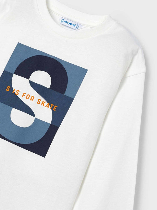 Polera niño gráfica azul Mayoral - detalle