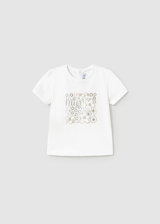POLERA NIÑA BLANCO FLORES MAYORAL