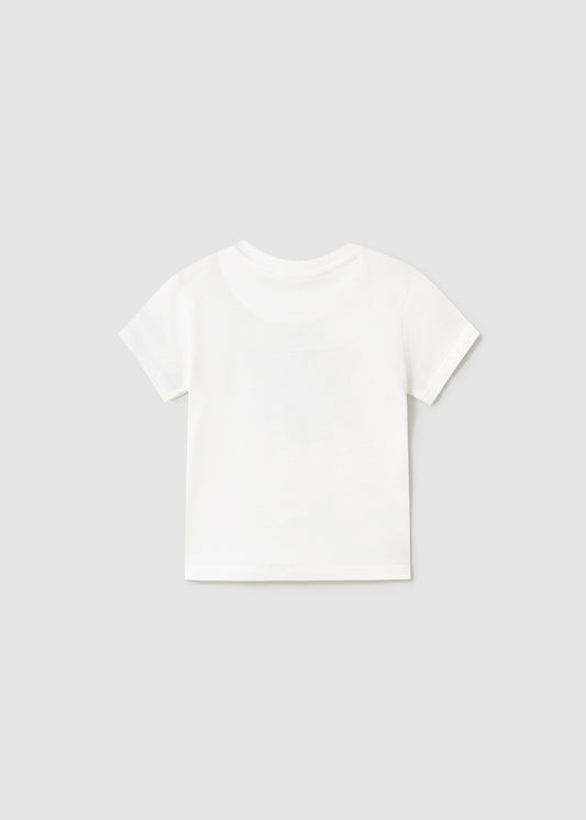 Polera niño manga corta blanco verano Mayoral - detalle estampado