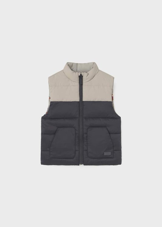 Chaqueta sin mangas reversible sombra Mayoral niño - vista reversible