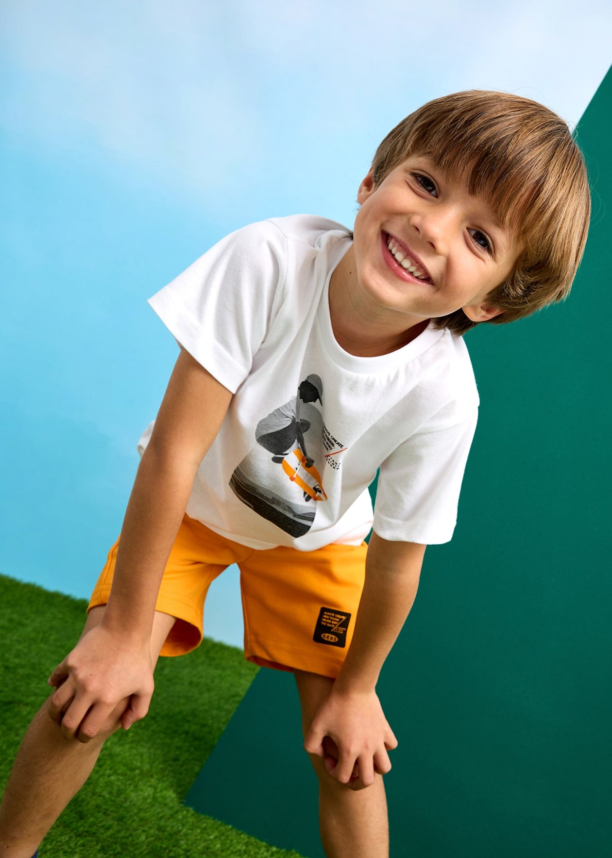 CONJUNTO NIÑO 2 PIEZAS POLERA SHORT NARANJA MAYORAL