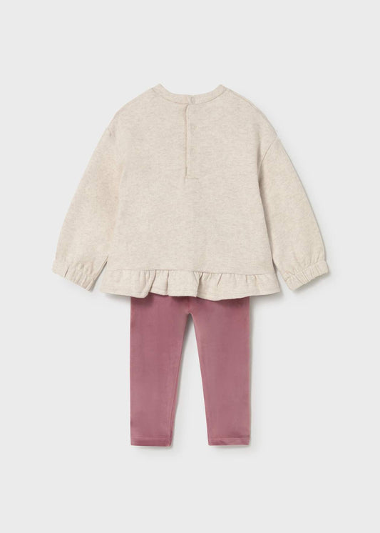 Conjunto niña polerón y calza rosado Mayoral - detalle