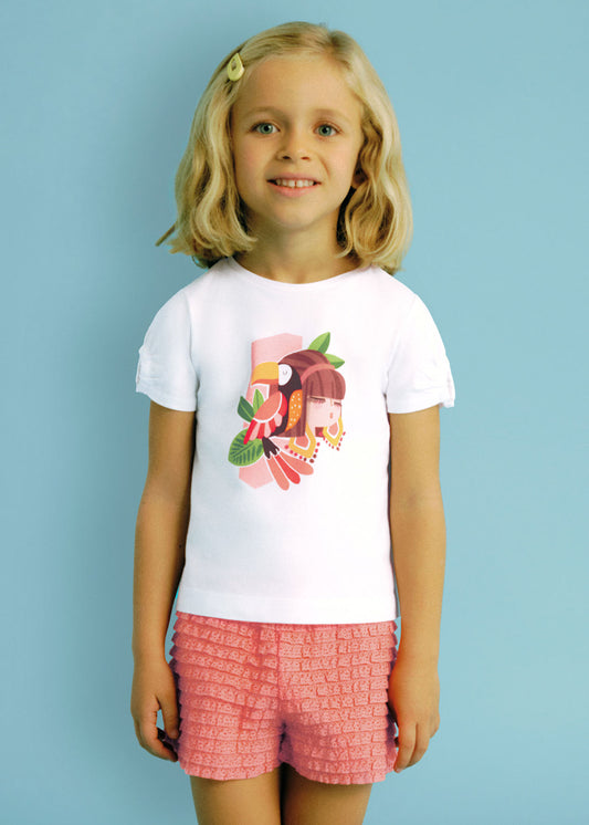 Conjunto Niña 2 Piezas Polera y Short Mandarina Mayoral