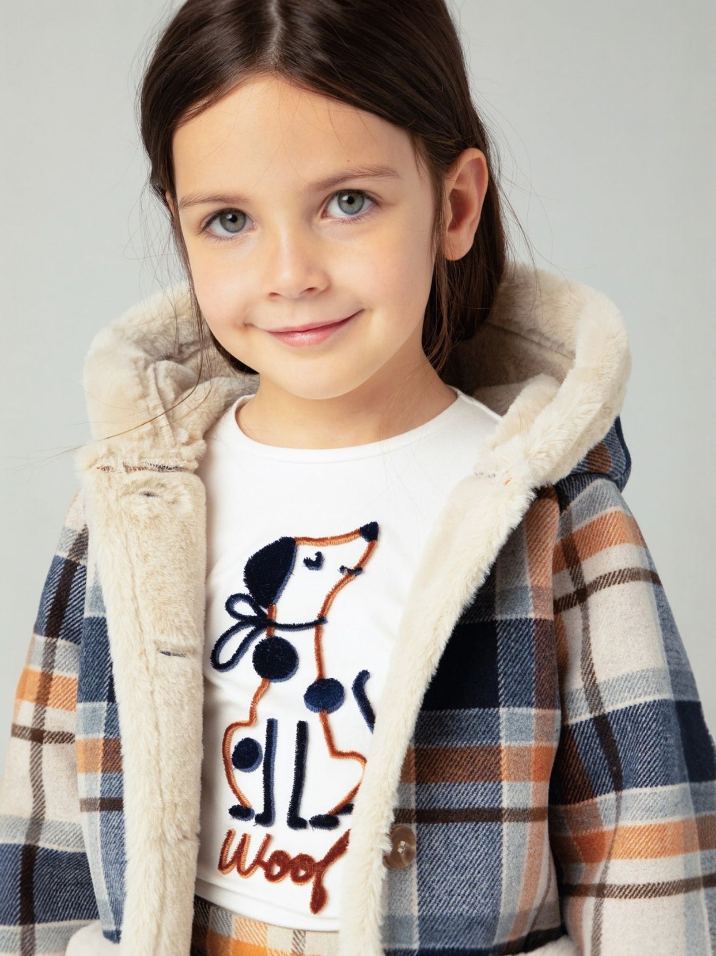 ABRIGO NIÑA CUADROS MARINO MAYORAL