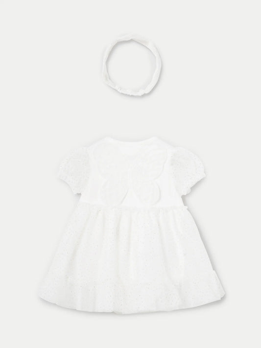 Vestido Niña Mariposa Diadema Blanco Mayoral