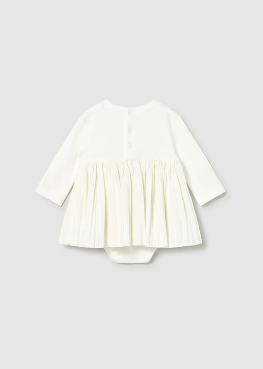 VESTIDO NIÑA COMBINADO CRUDO MAYORAL
