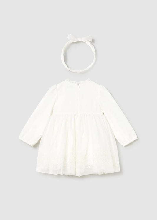 VESTIDO NIÑA CEREMONIA TUL CRUDO MAYORAL