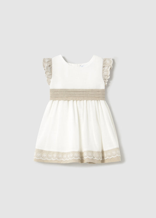 VESTIDO NIÑA LINO CRUDO MAYORAL