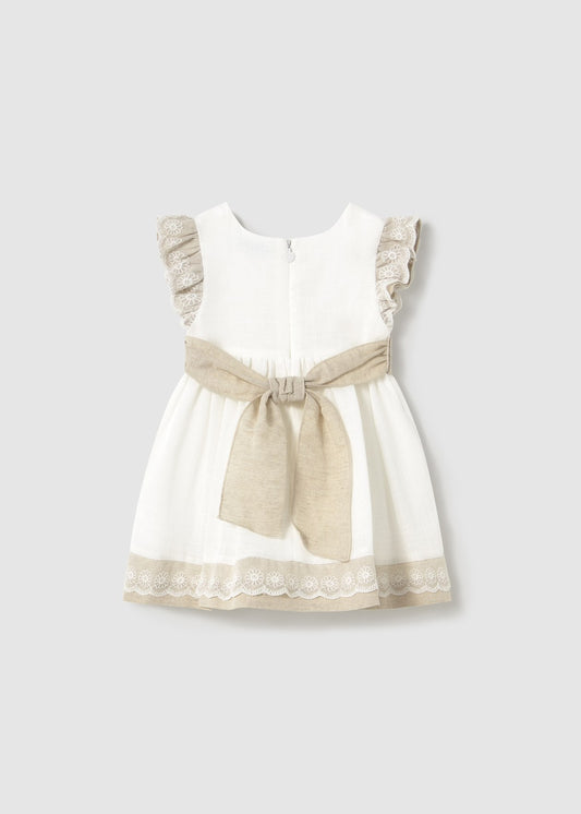 VESTIDO NIÑA LINO CRUDO MAYORAL