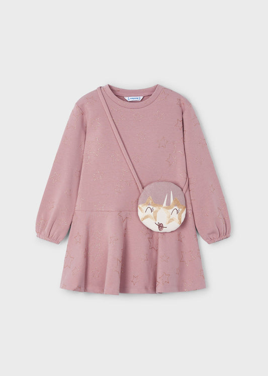 VESTIDO NIÑA ROSADO CON CARTERA MAYORAL