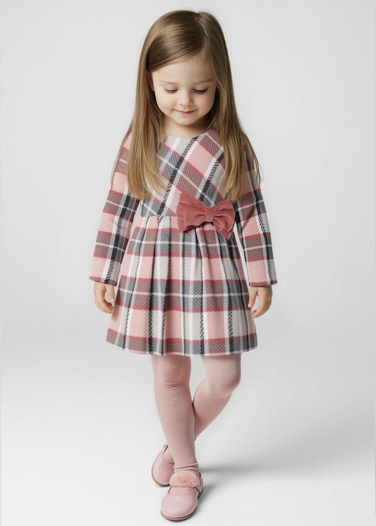 VESTIDO NIÑA CUADROS MAQUILLAJE MAYORAL