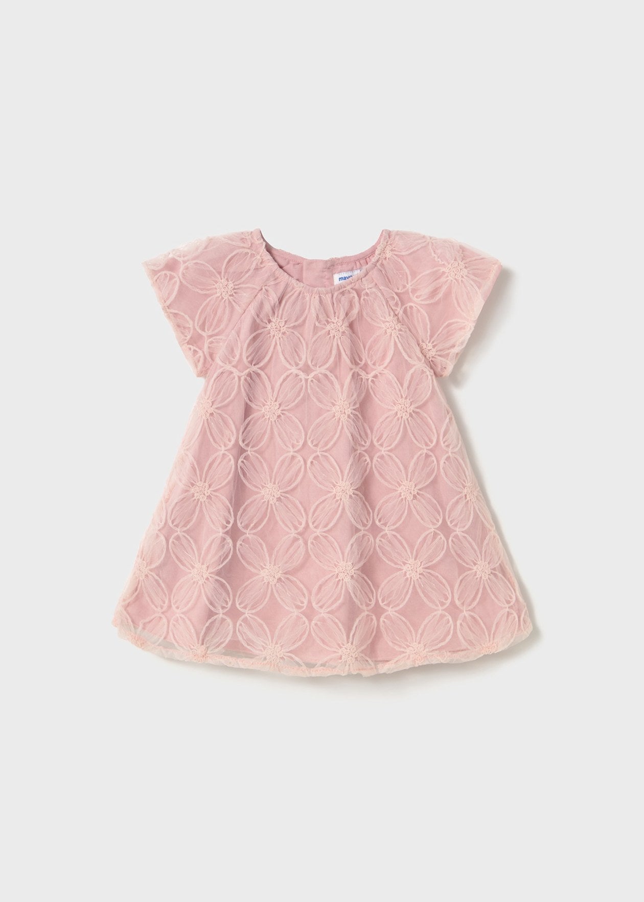 VESTIDO NIÑA TUL BORDADO ROSA MAYORAL