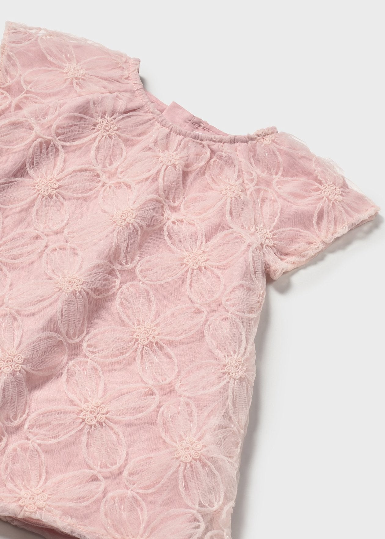 VESTIDO NIÑA TUL BORDADO ROSA MAYORAL