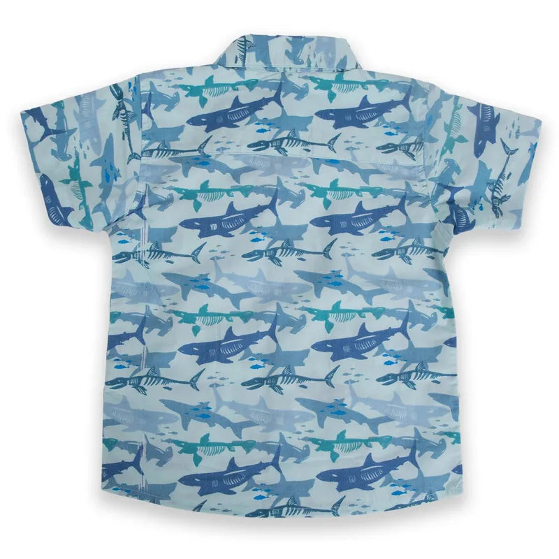 CAMISA NIÑO CELESTE TIBURONES
