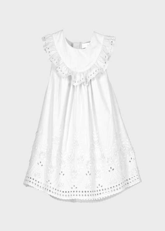 VESTIDO NIÑA BORDADO BLANCO MAYORAL
