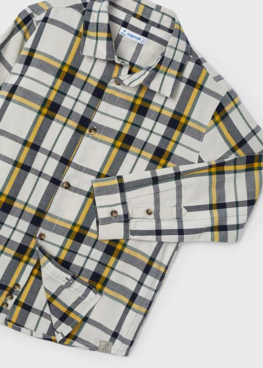 Camisa niño cuadros azul Mayoral - detalle