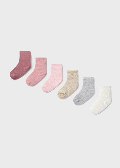 SET CALCETINES NIÑA 6 PARES ROSAS MAYORAL