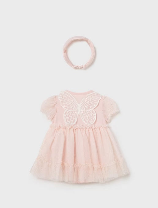 VESTIDO NIÑA MARIPOSA DIADEMA ROSADO MAYORAL