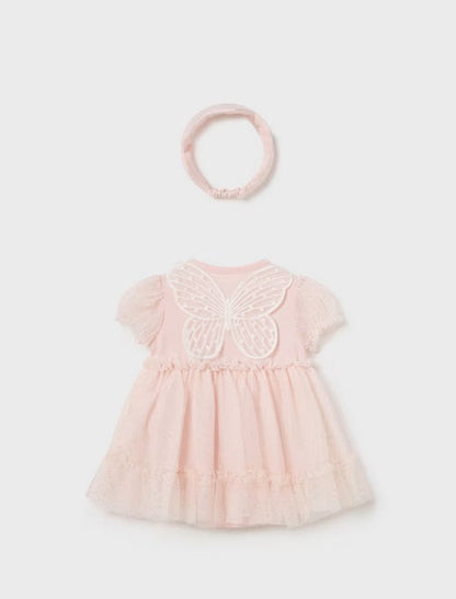 VESTIDO NIÑA MARIPOSA DIADEMA ROSADO MAYORAL