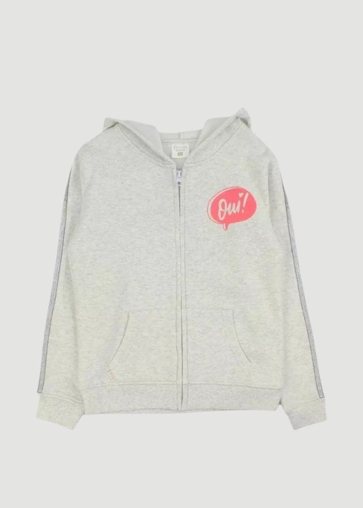 POLERON NIÑA CIERRE GRIS MELANGE