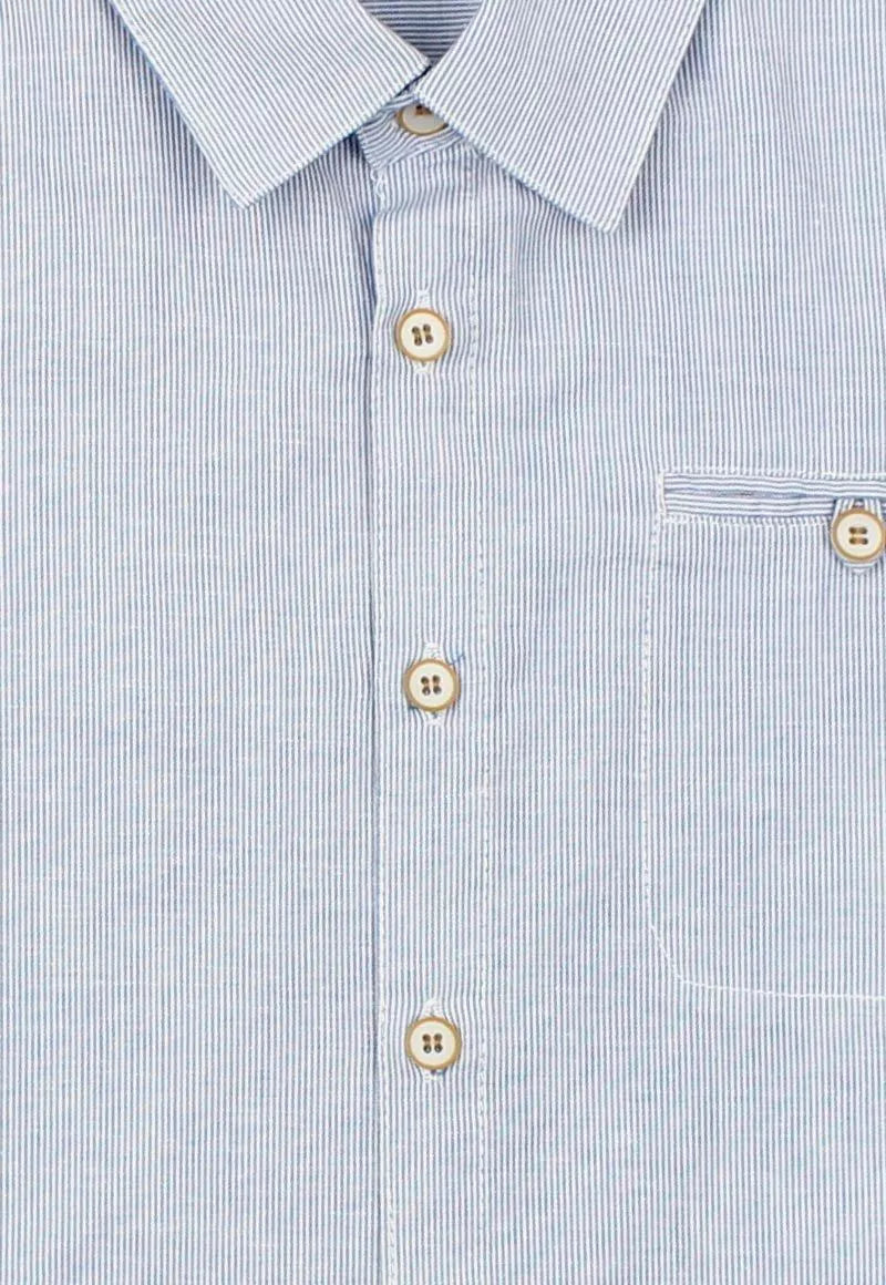 CAMISA NIÑO CELESTE RAYAS