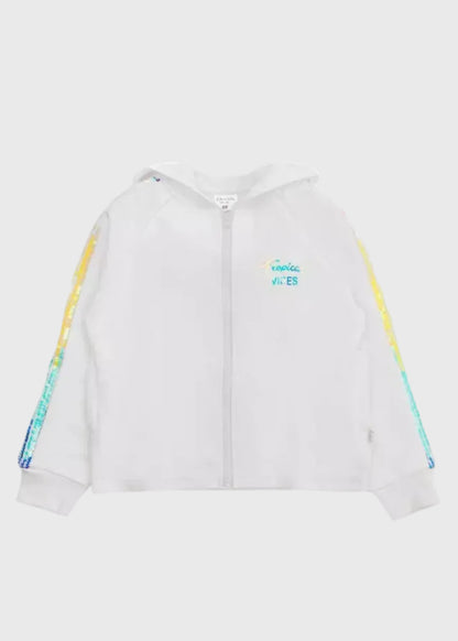 POLERON NIÑA CIERRE BLANCO