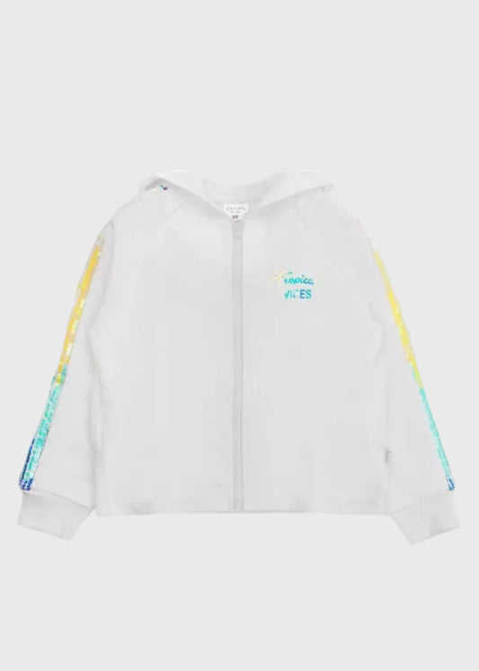 POLERON NIÑA CIERRE BLANCO