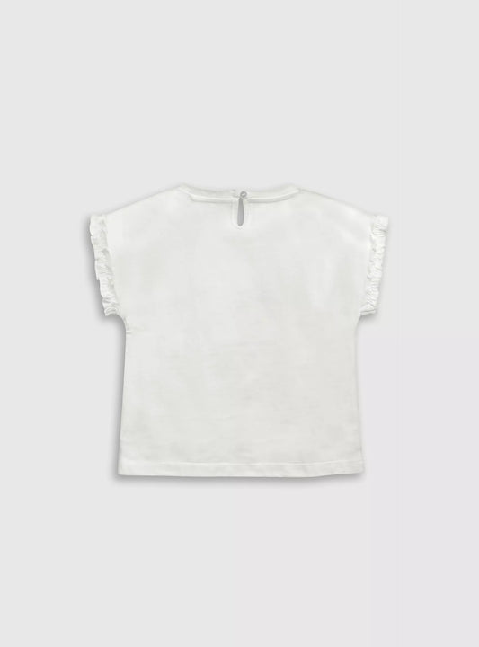 Polera niña blanca Colloky - detalle