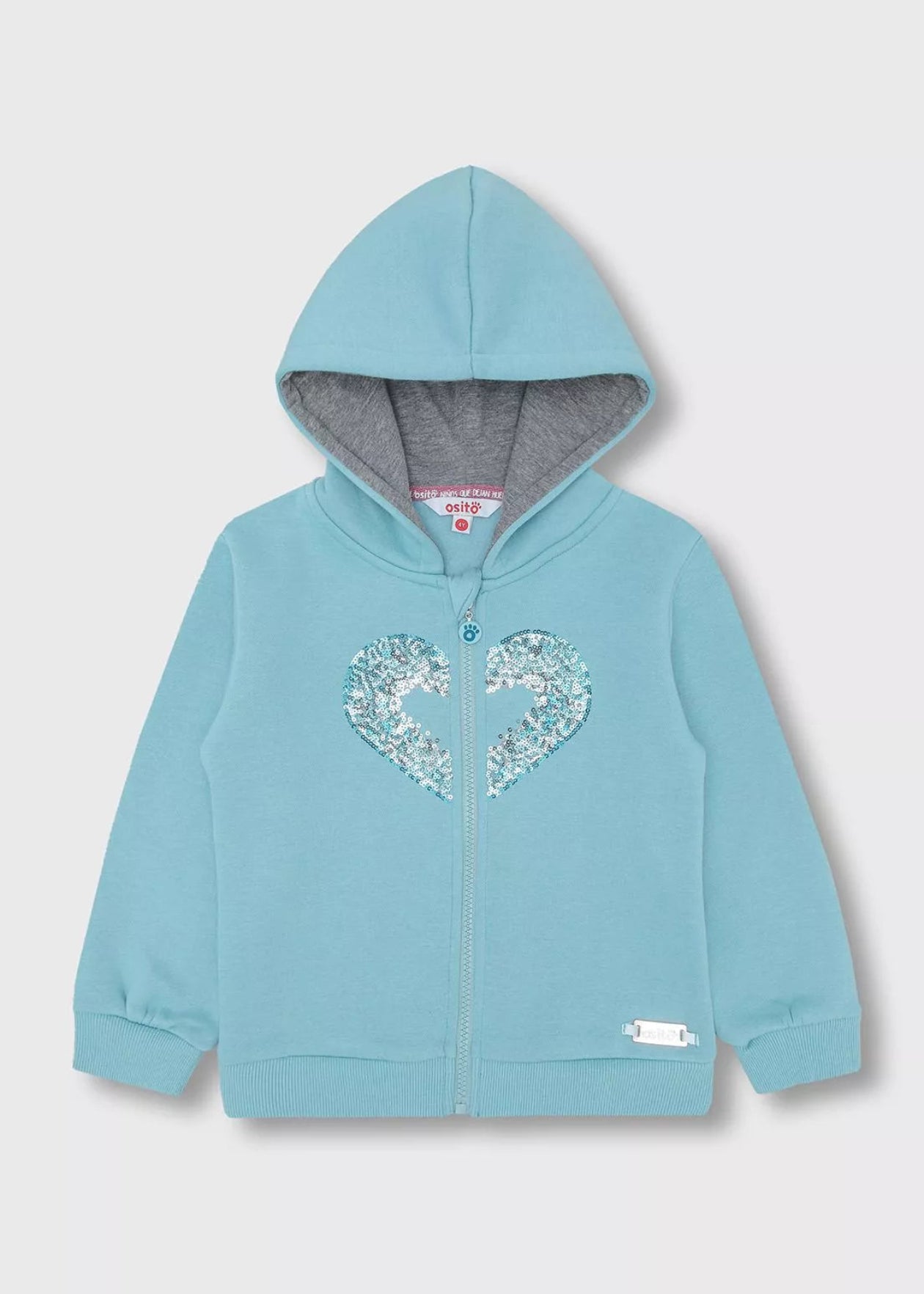 POLERON NIÑA CIERRE TURQUESA