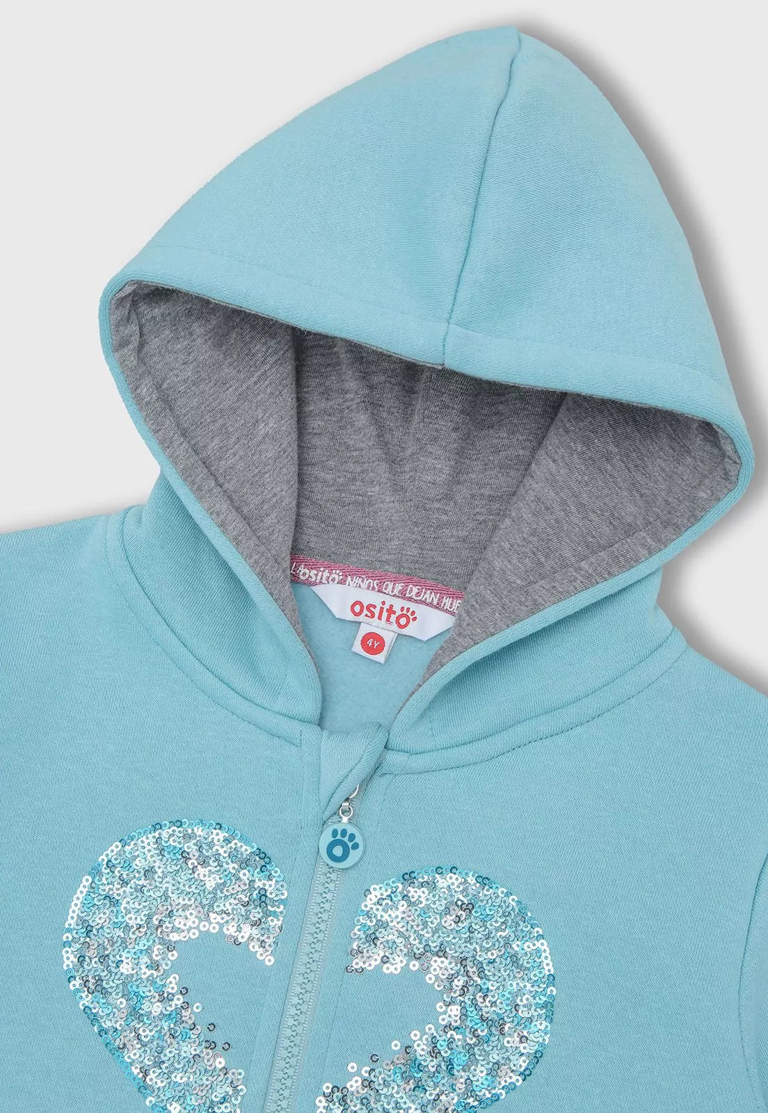 POLERON NIÑA CIERRE TURQUESA