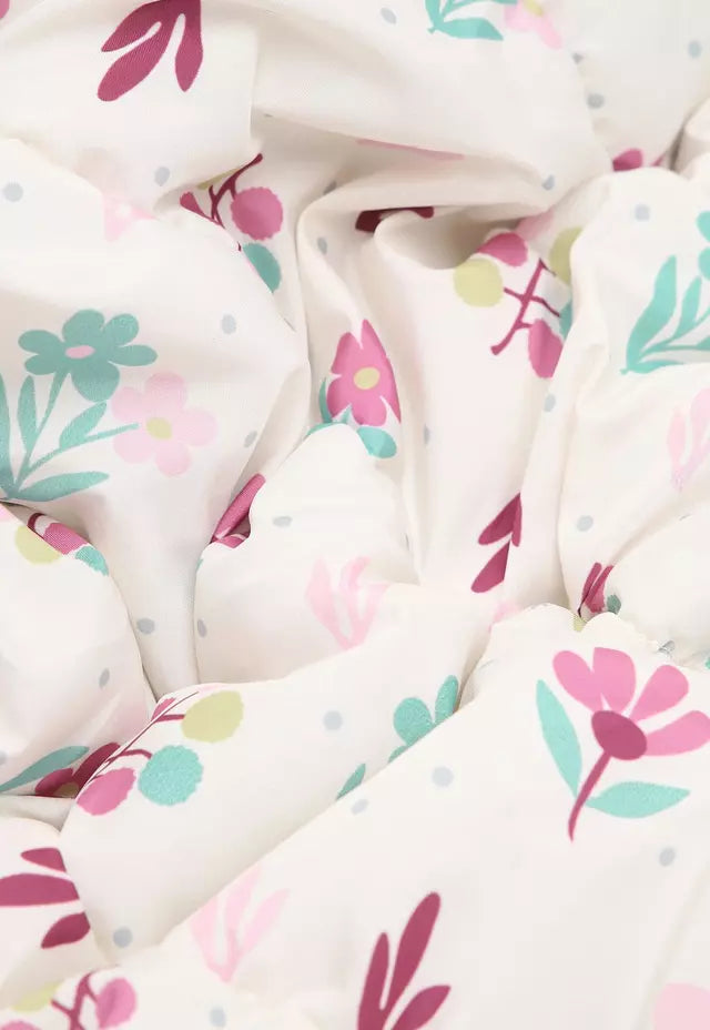 PARKA NIÑA SIN MANGA CRUDO FLORES OSITO